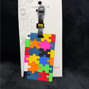 Puzzle Silicone Luggage Tag – Thick Durable Travel Bag ID Tag Kids Cruise